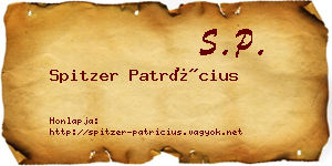 Spitzer Patrícius névjegykártya